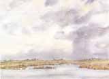 "Lauwersmeer / Verwaaide regenbui" - aquarel 43 x 56 cm