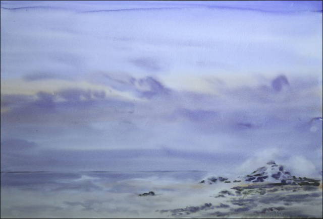 Aquarel - Storm Cote sauvage, Quiberon, beeldmaat 110 x 160cm