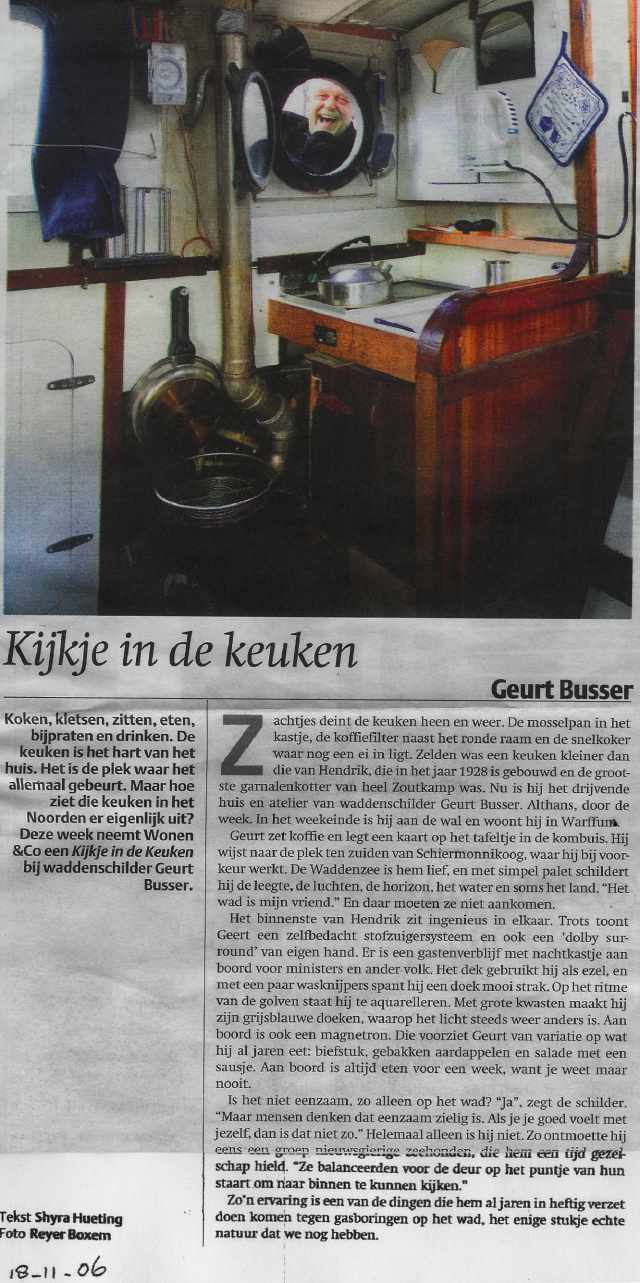 De keuken - Geurt Busser in Dagblad van het Noorden, 18 november 2006.
